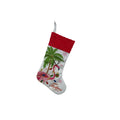 Flamingo design cloth Christmas stocking, 46cm long, in one of three colourful American styles.