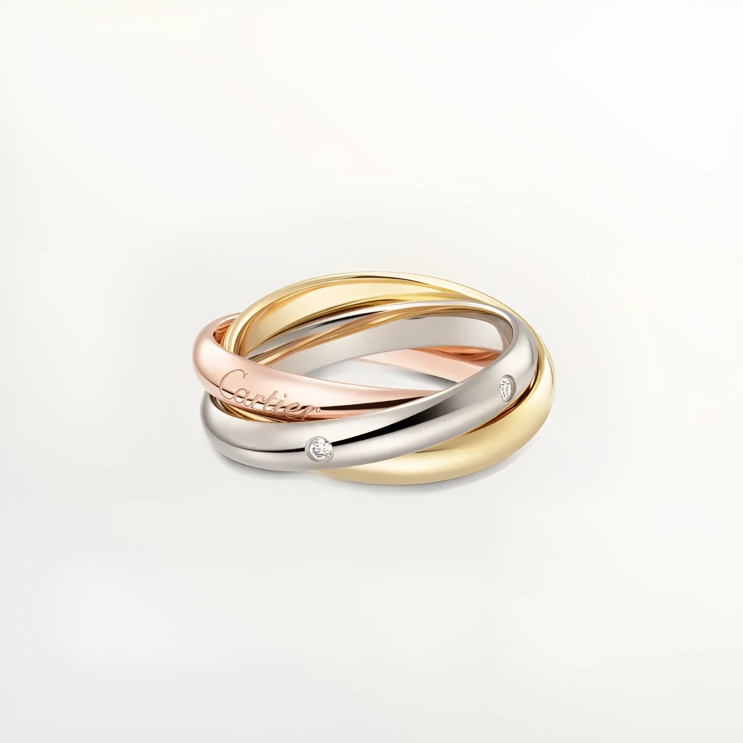 Silver geometric U-shaped couple ring with full diamond setting and engraving options.