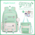 Girls waterproof Oxford cloth school backpack with curved straps in pink colour option