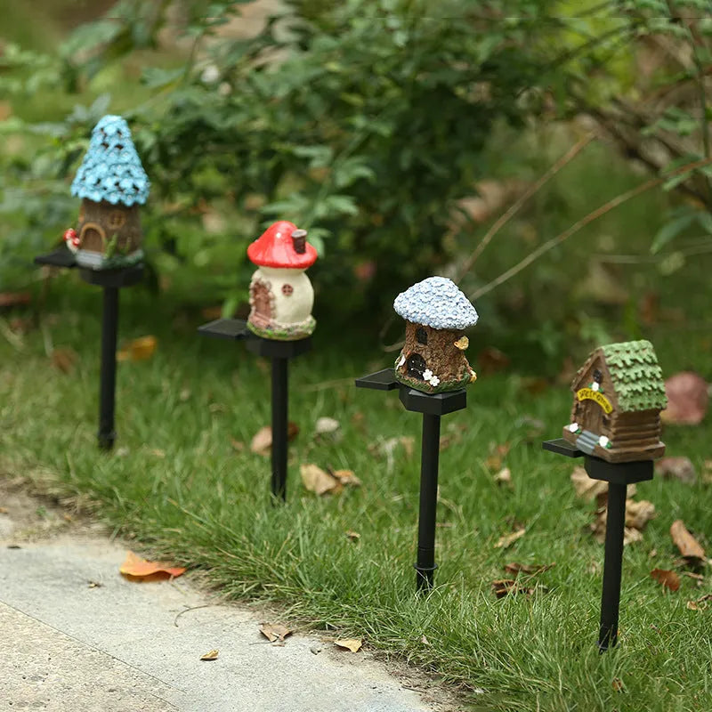 Flower-shaped waterproof solar LED garden light for resin houses with IP55 rating
