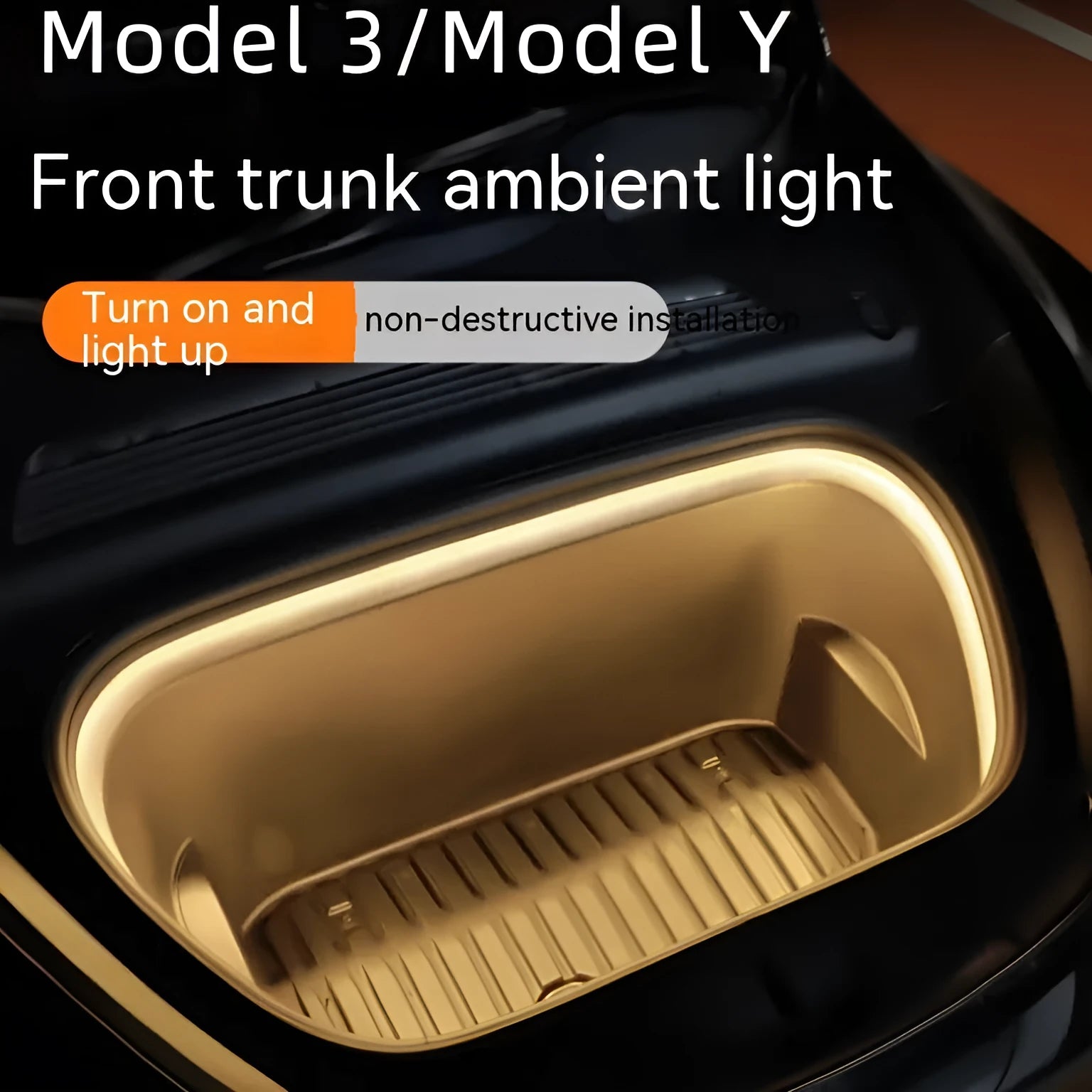 Tesla Model 3/Y front centre console ambience light modification kit with soft silicone light bar