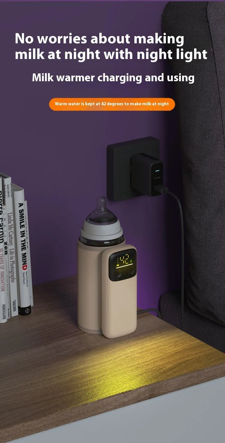 Universal baby bottle insulation cover and milk warmer with 8000mAh fast-charging battery