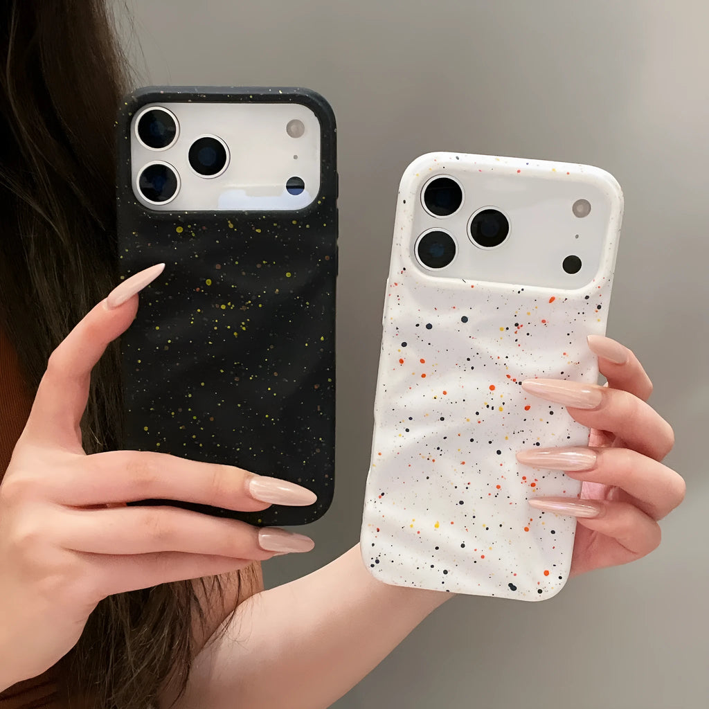 Splash ink TPU phone case in black with anti-fall protection for iPhone