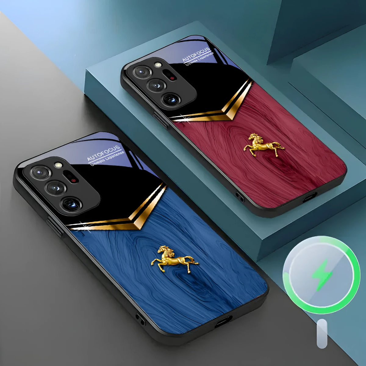 Metal magnetic phone case for Samsung S21 Ultra in black with spraying finish