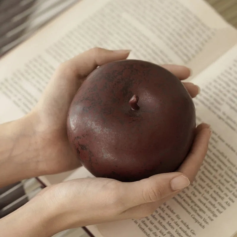 Chinese retro ceramic apple desktop ornament in two size variations