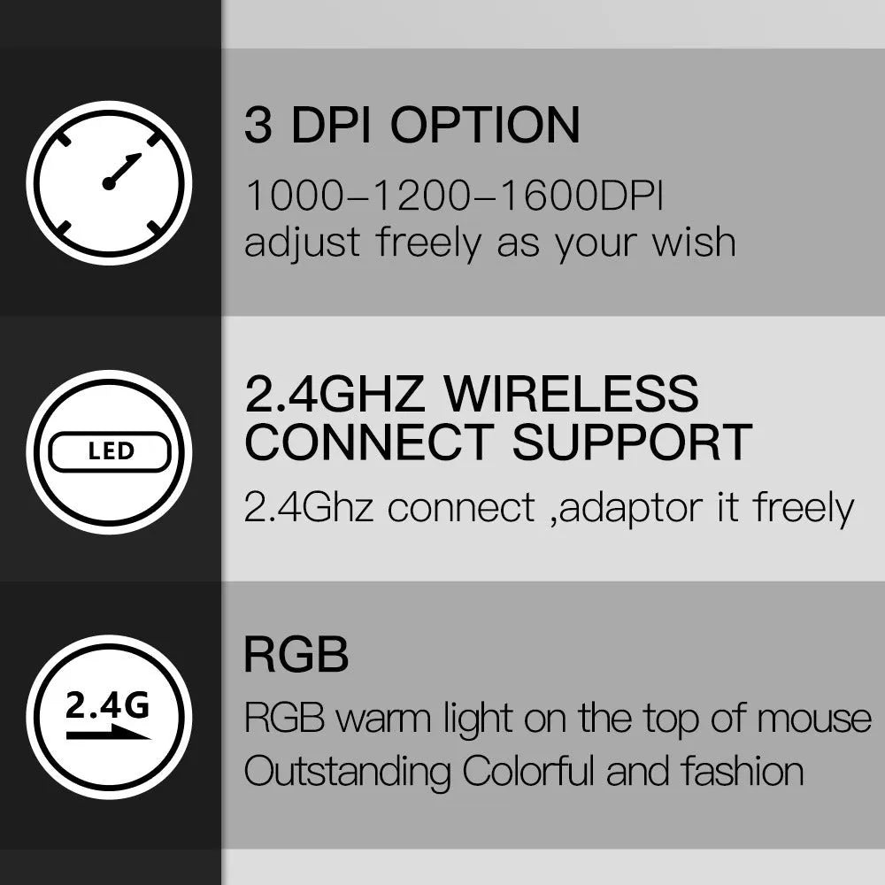 M618C black and white vertical ergonomic wireless mouse with RGB lighting and six buttons shown from the side.