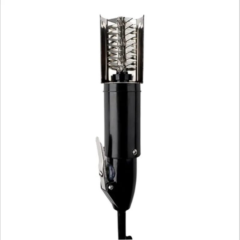 Black electric fish scale scraper tool with brush head and wireless base