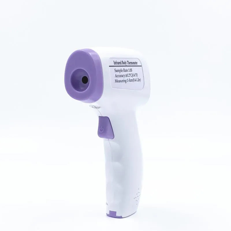 White digital non-contact thermometer with infrared sensor for temperature measurement