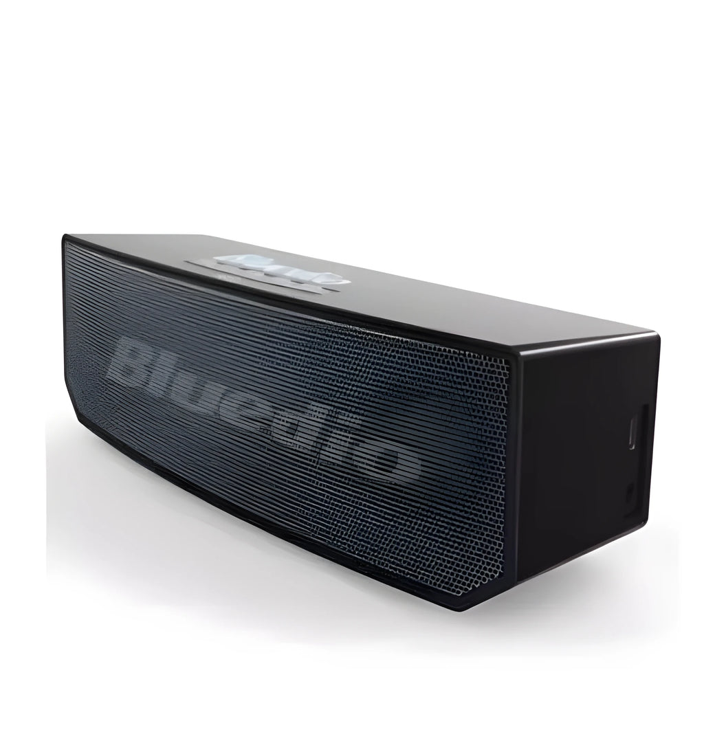 Black Bs-6 cloud smart speaker with compact dimensions 227x68x74mm