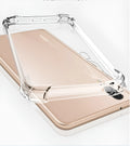 Transparent airbag drop-resistant phone case on Huawei smartphone showing clear protective coverage