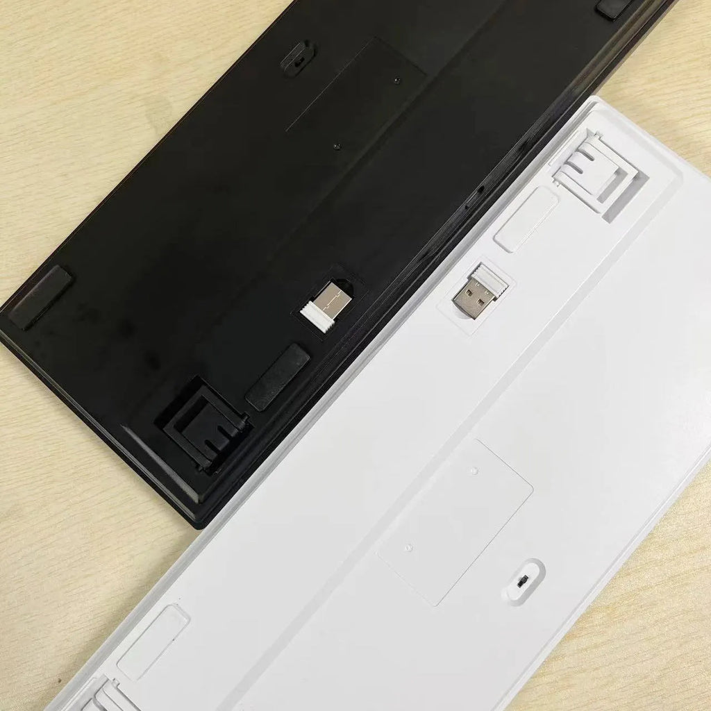 DIY hot plug mechanical keyboard kit with plastic case, 2-in-1 key puller, and wire in multiple colour options