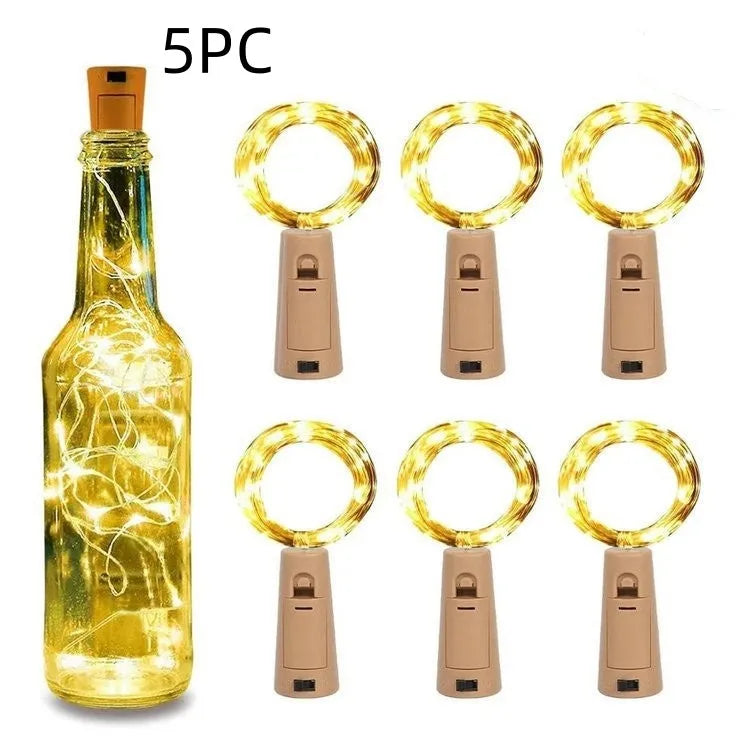 2m battery-powered LED copper wire string lights with PVC shell and steady warm glow