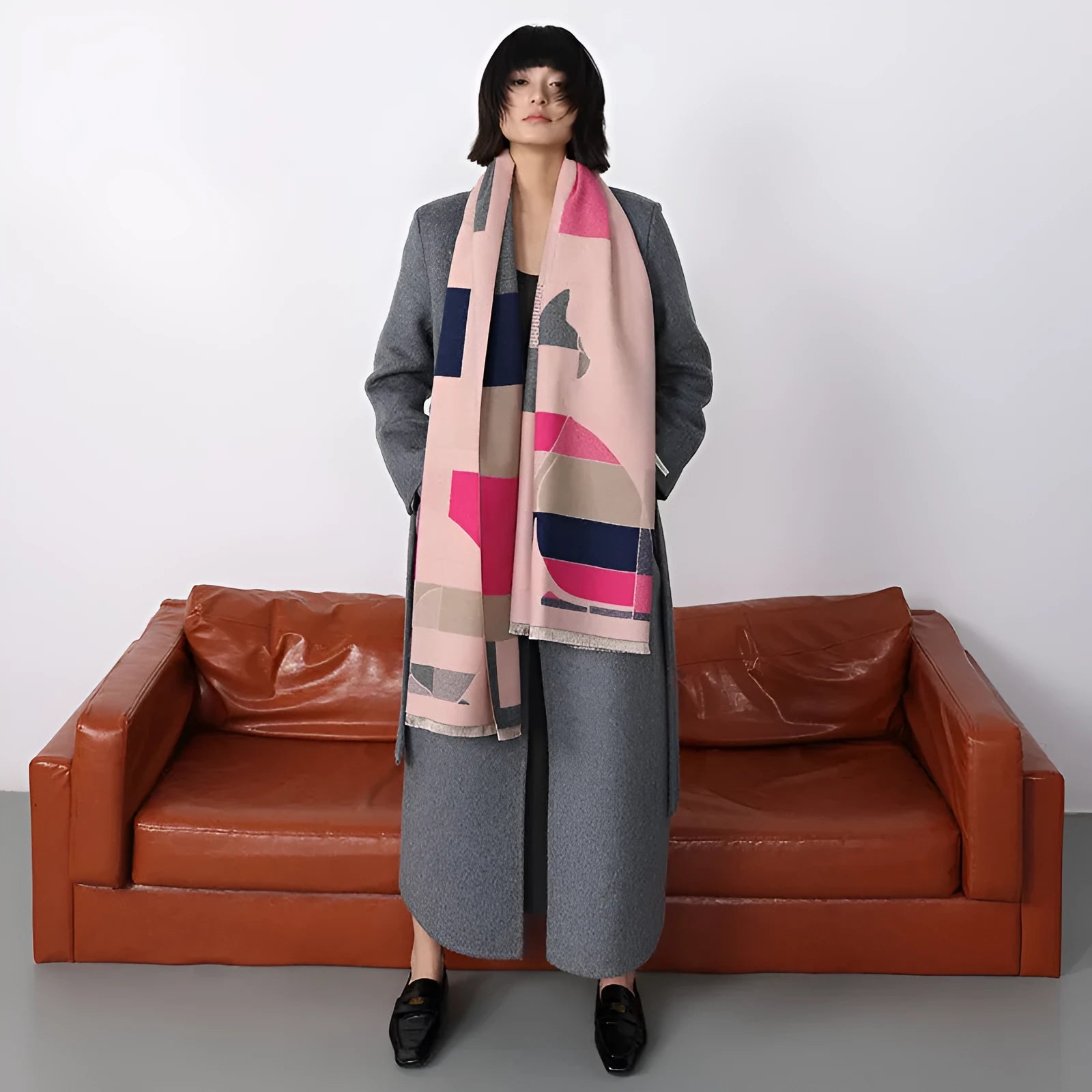185x65cm imitation cashmere scarf in European style available in eight autumn colours