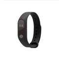 Motion intelligent hand ring fitness tracker in multiple colours on a wrist, showing heart rate and step display.