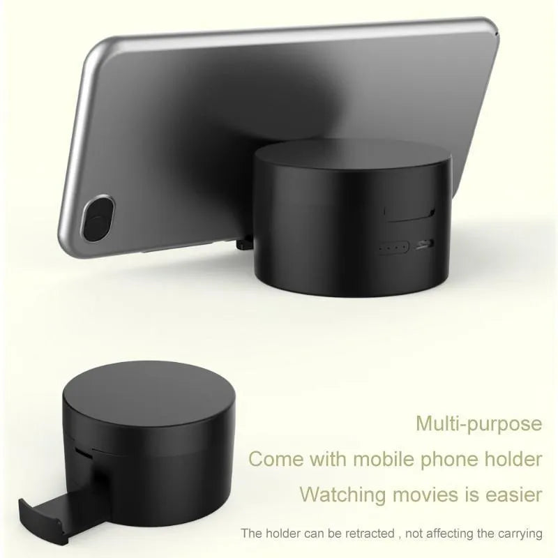 Bluetooth makeup mirror headset V5.0 wireless earpiece in black with stereo voice control and built-in mirror