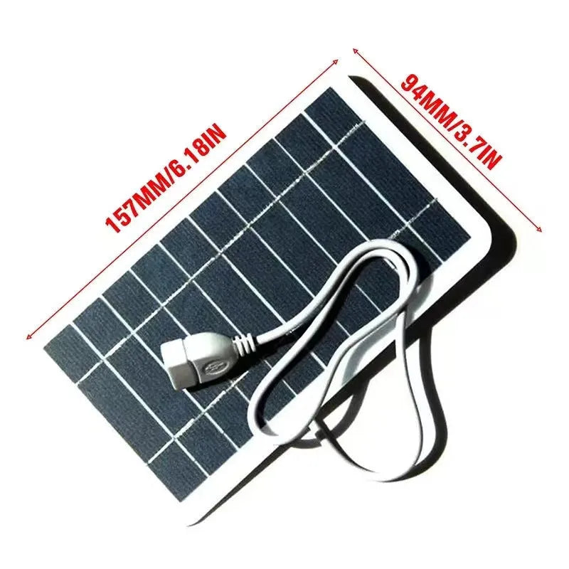 2W 5V portable solar panel charger with USB cable for mobile phones and small electronics
