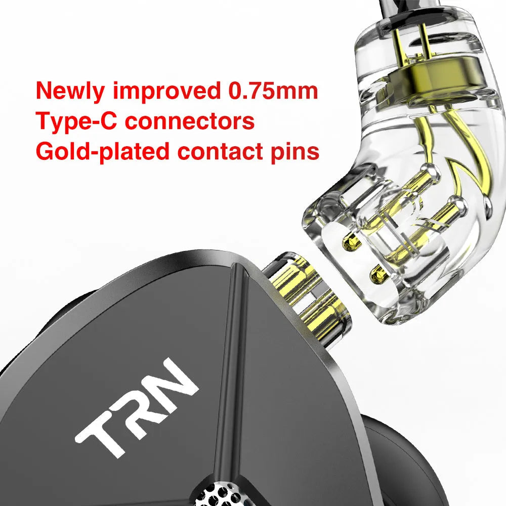 Black in-ear mobile headset with 3.5mm plug and TPE cable showing silicone ear sleeves