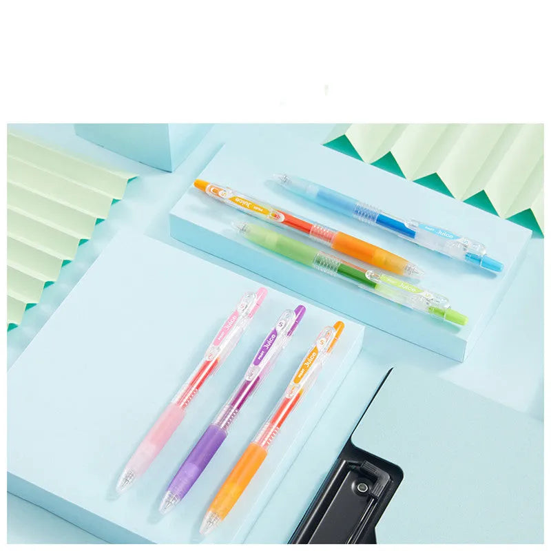 Baiguole 0.5mm gel pen showing metallic gold, silver, and standard colour options