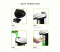 Black automatic sensor-operated liquid soap dispenser with 400ml capacity on a bathroom counter.