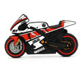 Cartoon motorcycle USB drive with red and white wristband, front view showing design and USB connector
