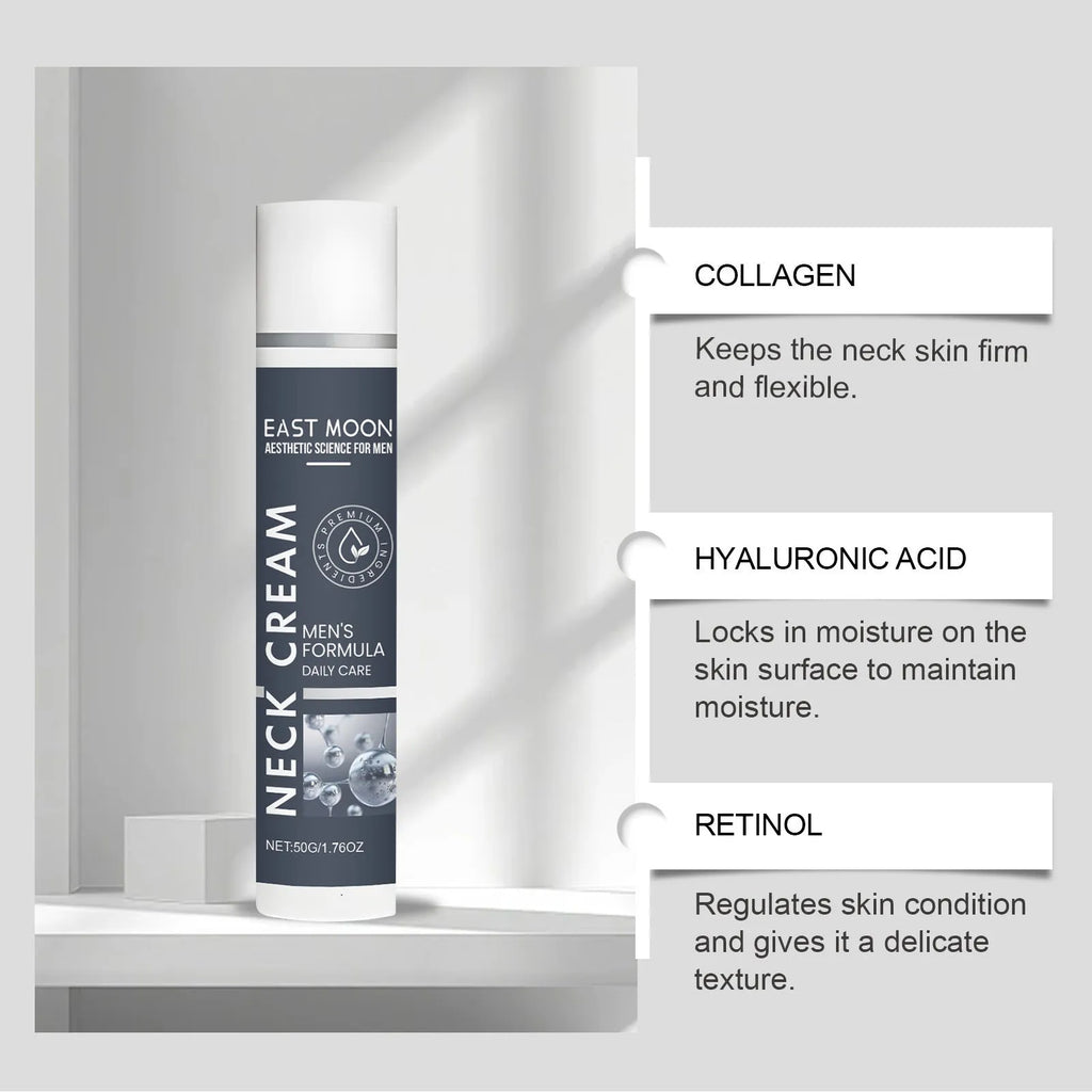 50g pot of men's neck cream with collagen and retinol formula