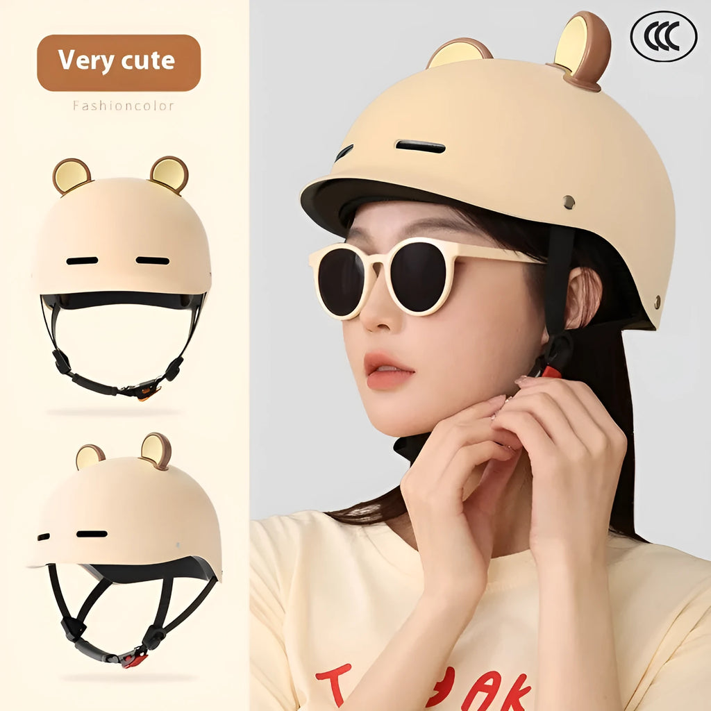 3C certified electric bicycle helmet in ABS material shown in multiple colour options