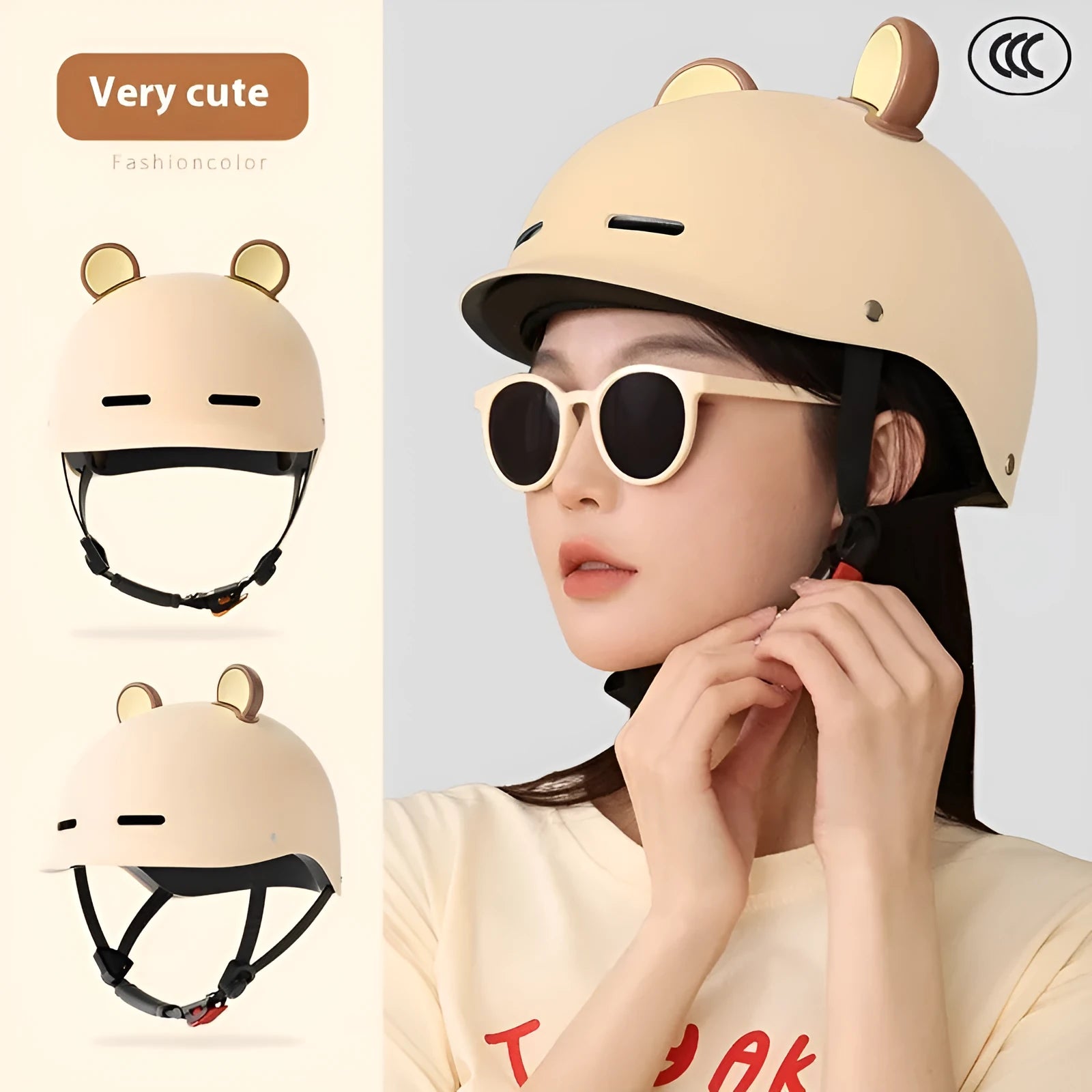 3C certified electric bicycle helmet in ABS material shown in multiple colour options