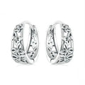 Sterling silver hollow butterfly earrings with zircon details, 14mm height retro fashion jewellery