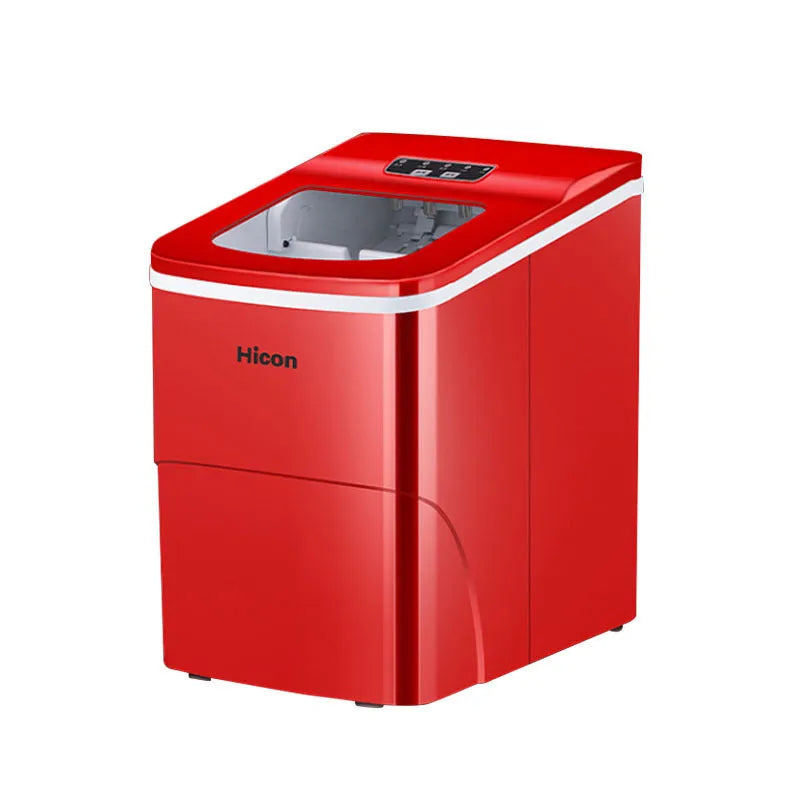 15KG smart WiFi round ice cube maker in black or red with manual water fill and 220V 50Hz power.