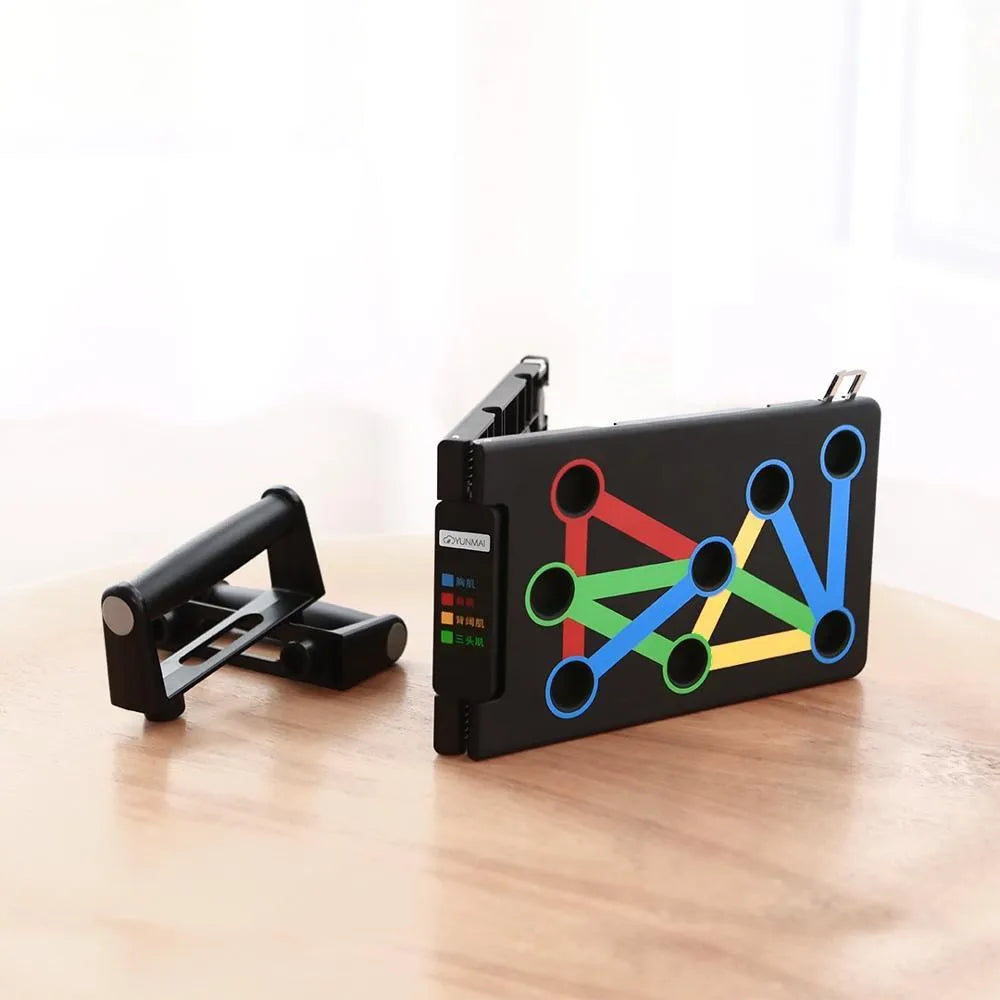 Black ABS POM push-up stand with two armrests and a 300 x 180 x 36 mm support board.