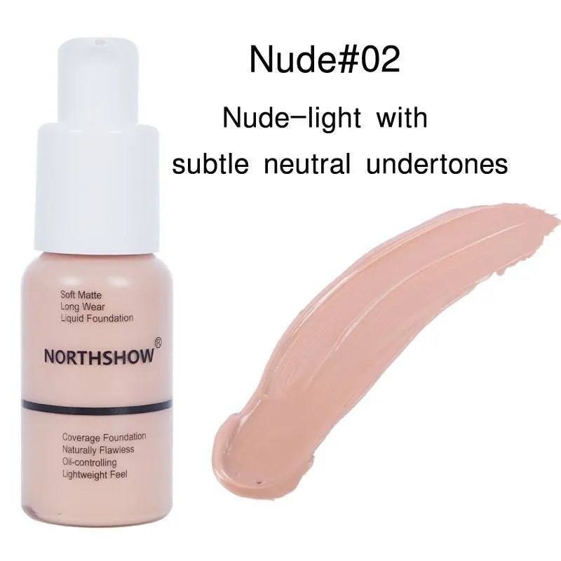 Oil control concealer foundation bottle with switch pump head in 6 shades