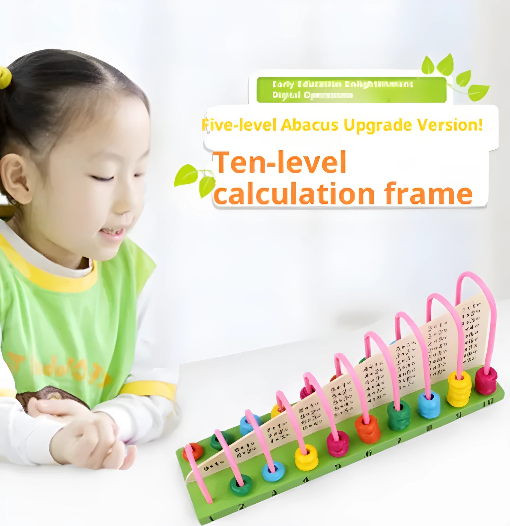 White wooden calculation frame for children aged 4-6 years early maths learning education puzzle
