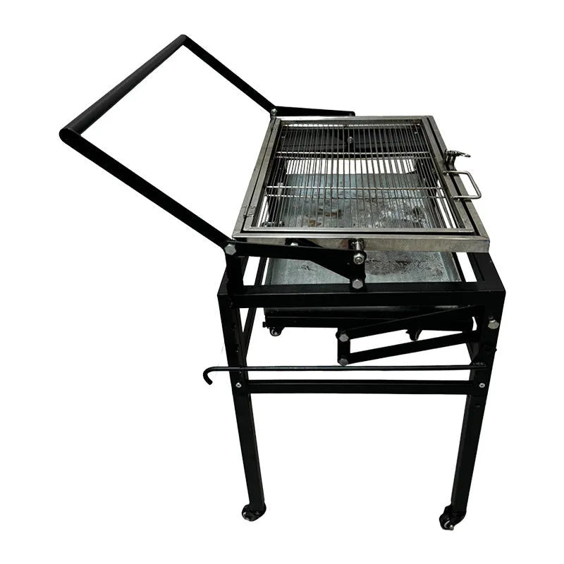 Flip BBQ large oven charcoal grill shown in a folded or detached state for portable storage.