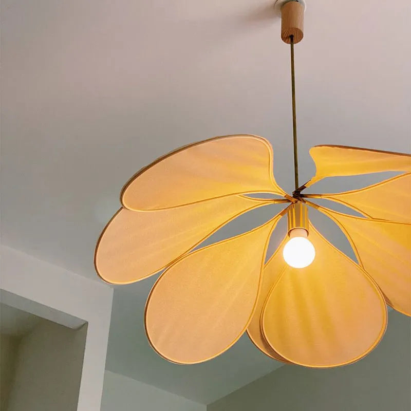Bohemian-style fabric hanging chandelier in a choice of colours and diameters.