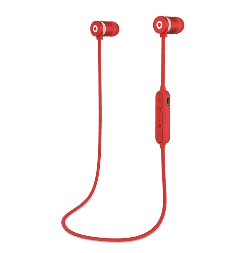 Metal magnetic sports Bluetooth wireless headset in neck-mounted configuration with earpieces