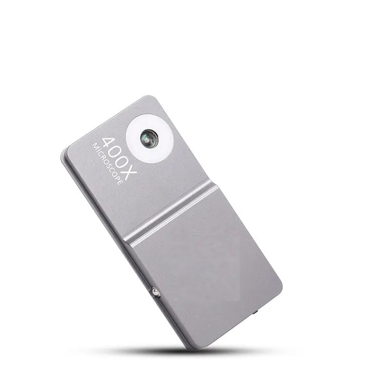 Black silver 400X mobile phone microscope lens with aluminium alloy case for iPhone.
