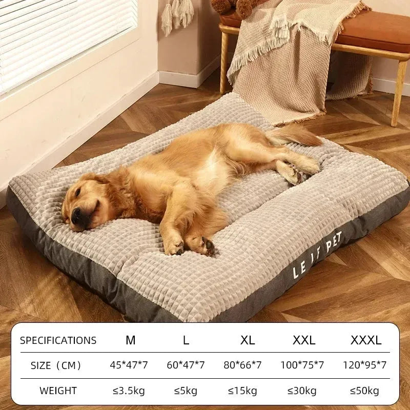 Warm fleece dog bed with detachable blanket in coffee colour