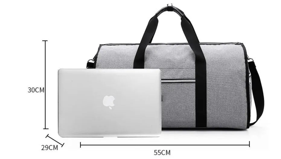 Medium cylinder travel bag in waterproof Oxford cloth, shown in black, with a zipper opening.