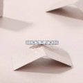 The Radiance moissanite wedding ring set in S925 silver with platinum plating, gift box packaging