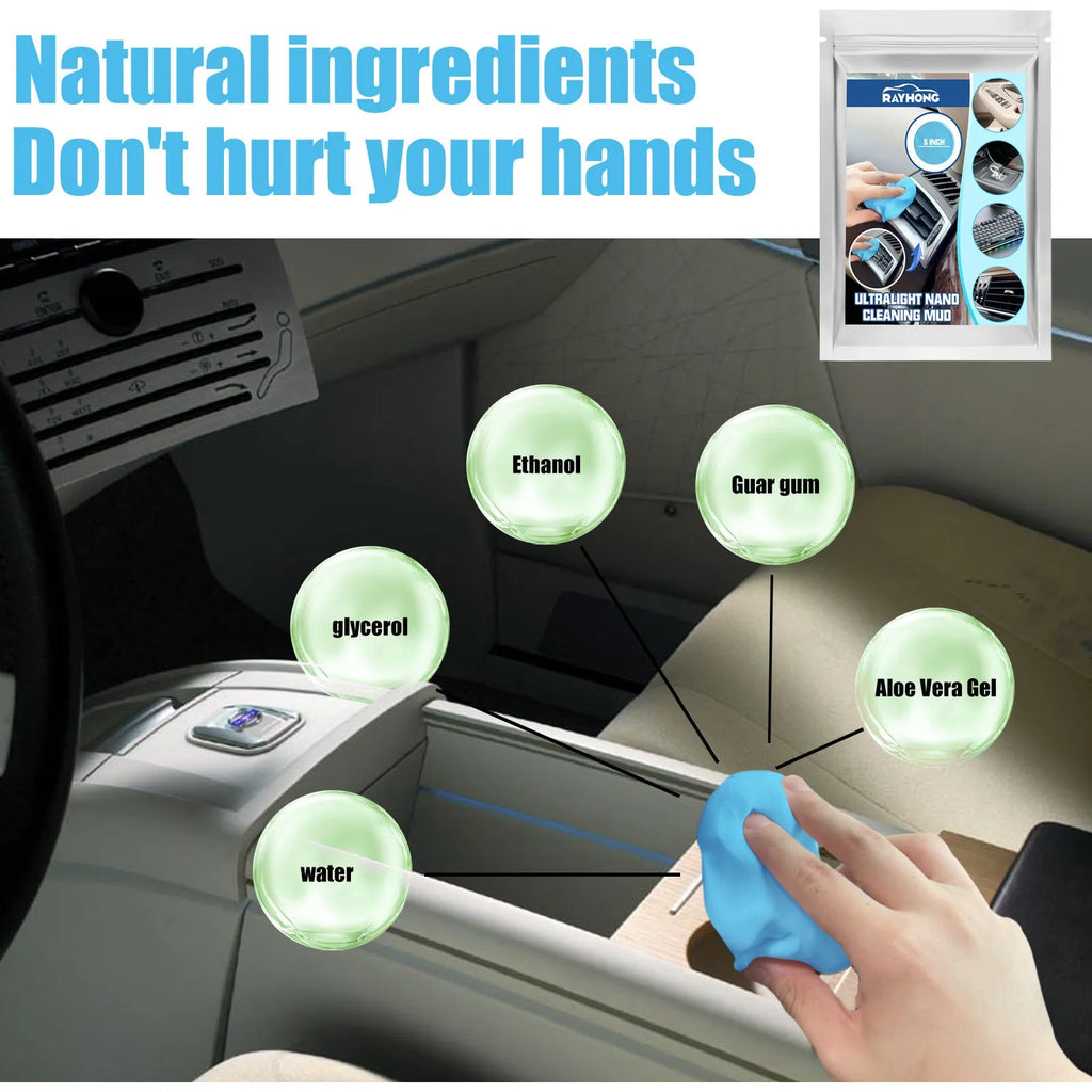 20g pack of beige car cleaning mud gel sheet for removing dust from interior gaps.