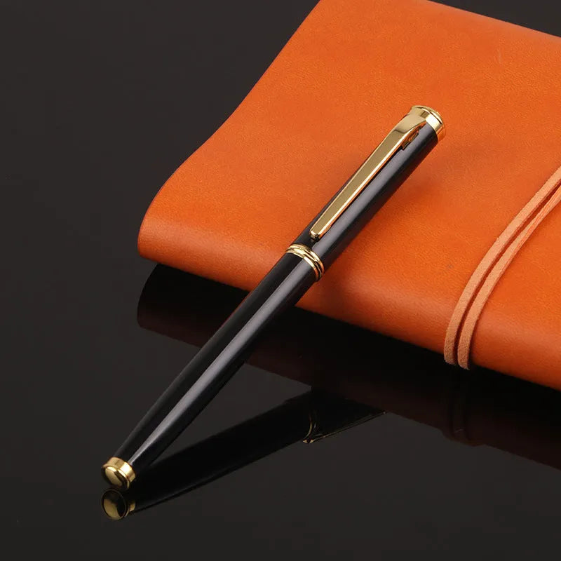 Red and black metal fountain pen with 0.5mm Yijin nib for business and student writing