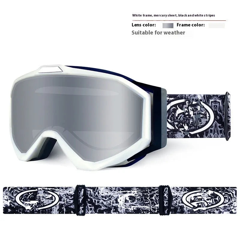 Double layer anti-fog motorcycle goggles with TPU frame in various colour options including black frame grey film.