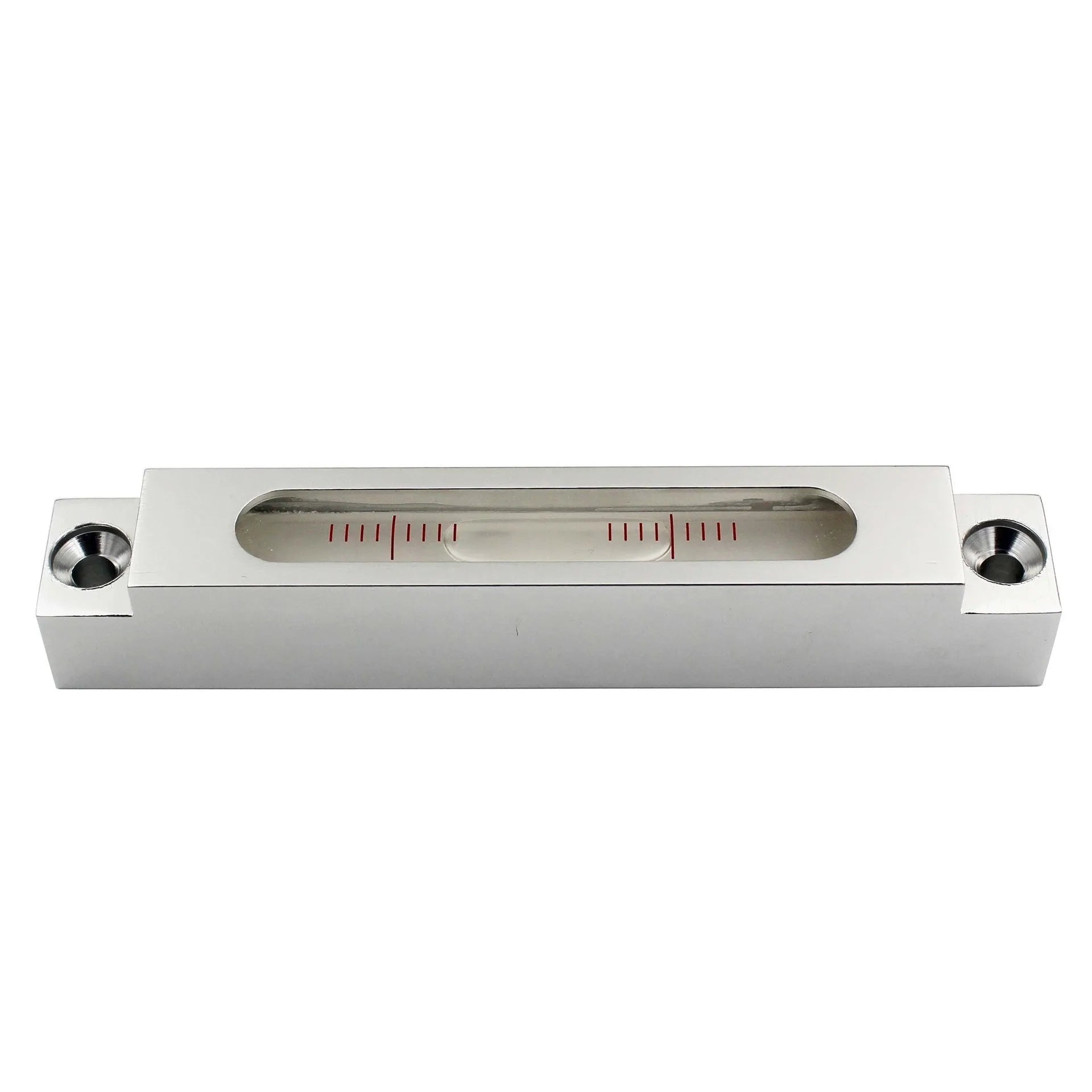 Compact metal and glass mini strip level measuring 132mm with dual accuracy scales for workshop use