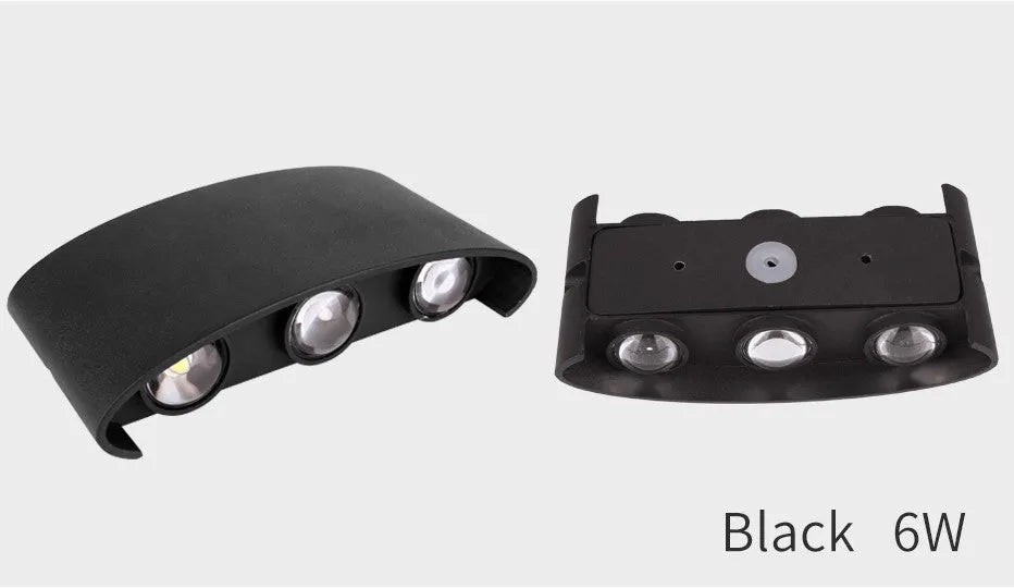 Waterproof LED wall lamp aluminium housing black white 2W 4W 6W warm cold white outdoor