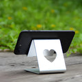 Aluminium alloy foldable stand for phone and tablet PC, black finish