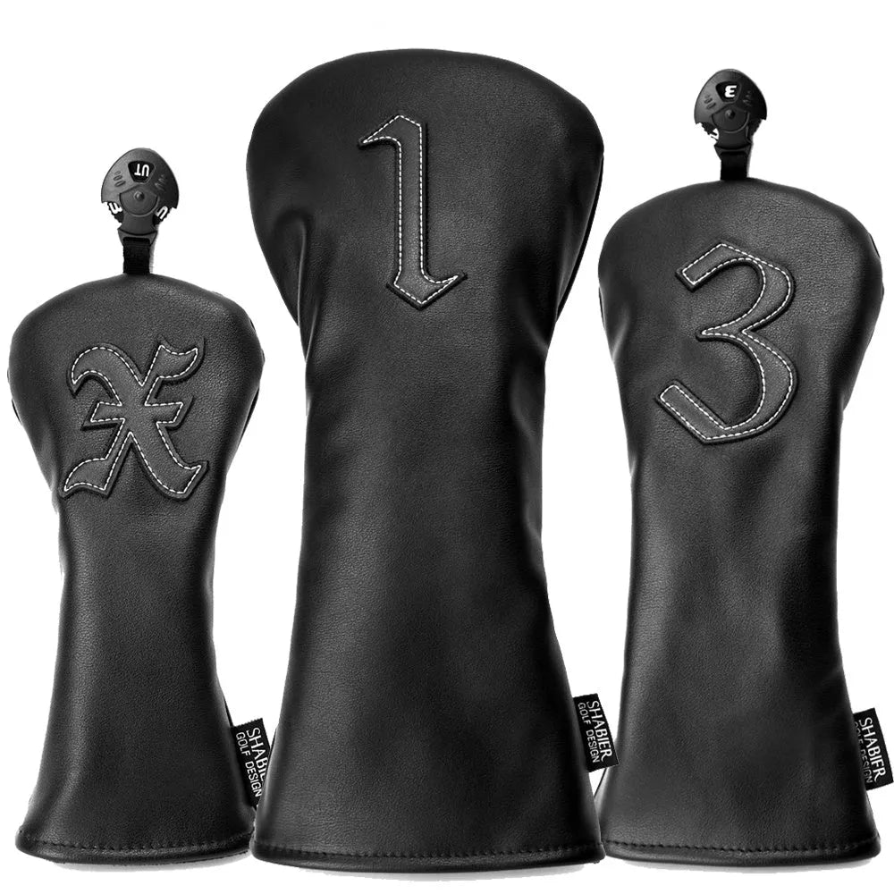Golf club protective cover for No.1 wood driver head - black headcover silhouette