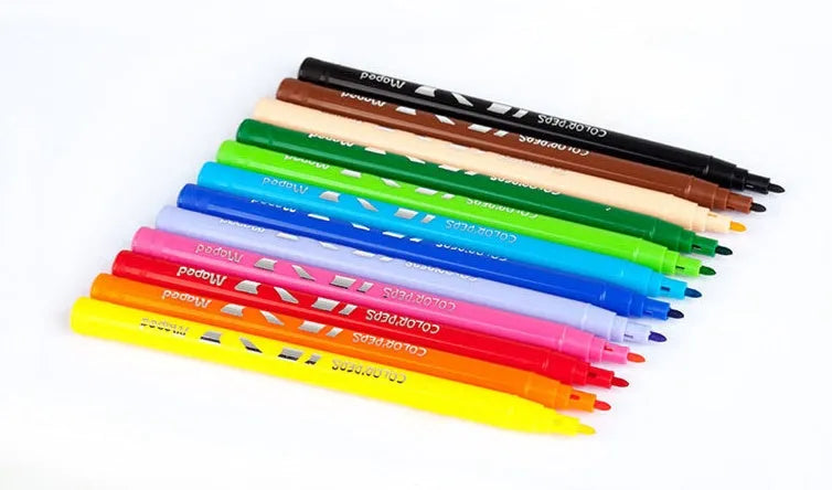 Elf watercolor pen bag with 12 plastic pens in various colours, 16cm length, bagged packaging
