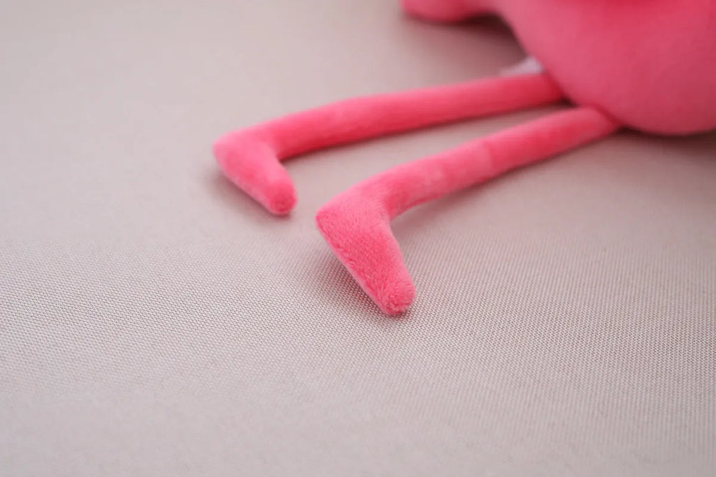 Pink flamingo plush toy with short plush fabric and PP cotton filling, 24cm length