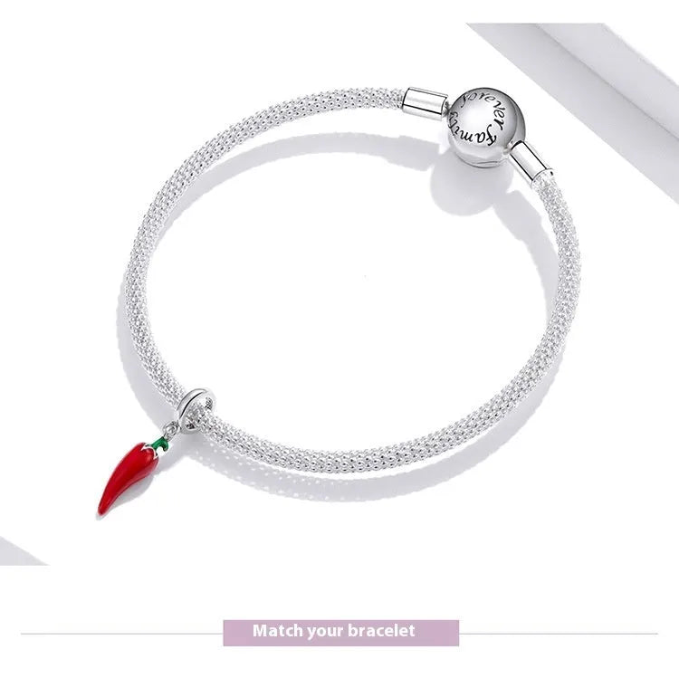 S925 sterling silver Korean style leaf pendant with electroplated BSC461 colour finish