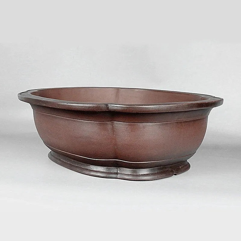 Handmade Chinese antique crabapple-shaped purple clay flowerpot